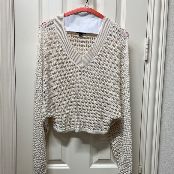 Wild gable Cream V-Neck Knit Sweater - Picture 1 of 3
